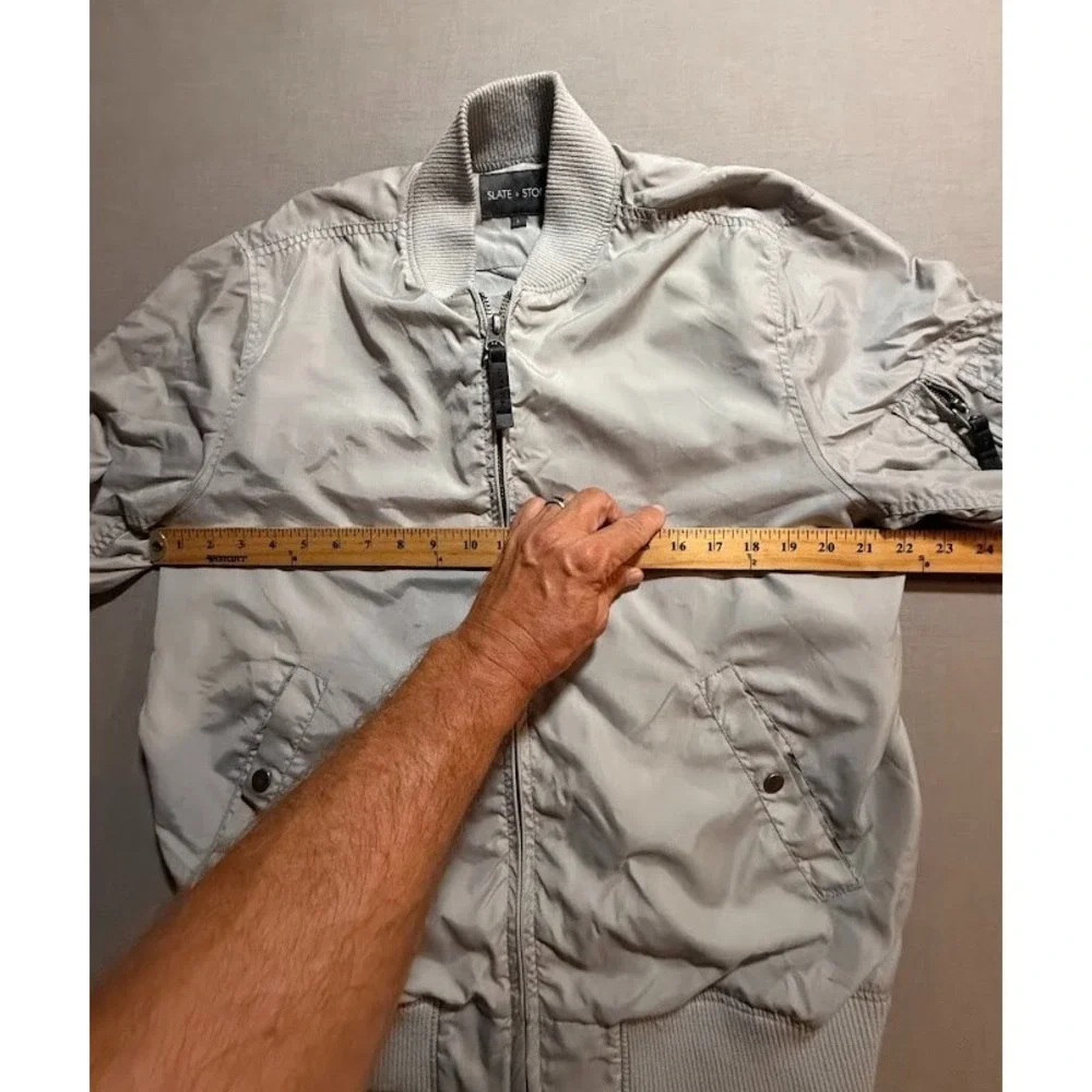 Slate‎ & Stone Jacket Adult Large Full Zip Gray Pocketed Windbreaker Coat Mens.